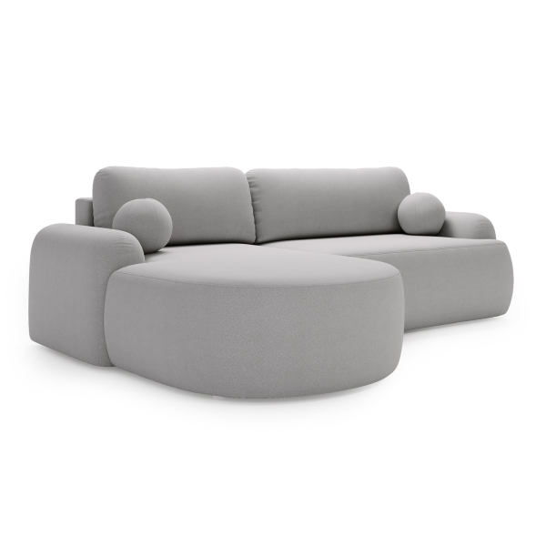 SZARY NAROŻNIK DO SALONU Z FUNKCJĄ SPANIA AGAT L I POJEMNIKIEM - PÓŁPROFIL